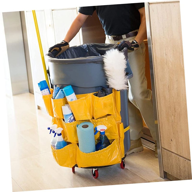 Commercial Trash Can Cover Bag Skirt Easy to Clean Vinyl Waste Bin Cleaning Tool - Image 4